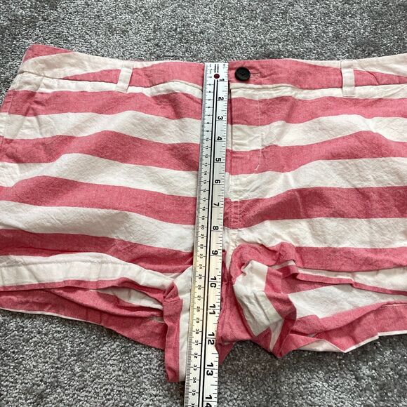 Merona Chino Shorts Womens 18 Pink Striped Bermuda Cotton Pockets 3" Inseam - Picture 5 of 8
